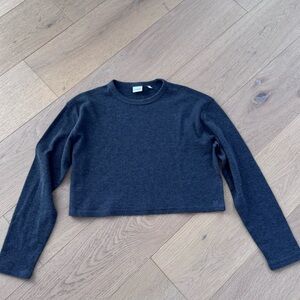 Sunday Best Ribbed Cotton Cropped Long Sleeve XS